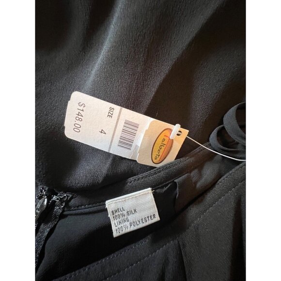 Talbots Long Maxi Skirt 4 Black SILK Back Pleat Classic Flat Front NWT $148 - Picture 7 of 12